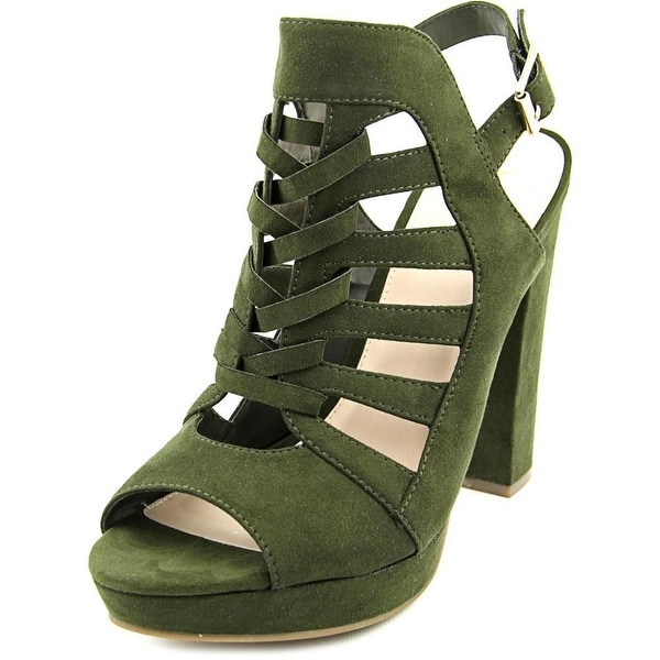 Bar III Nerisa Women Open Toe Synthetic Green Platform Sandal