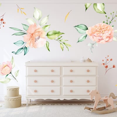 Walplus Oversized Watercolour Flower Floral Wall Sticker Nursery Decor