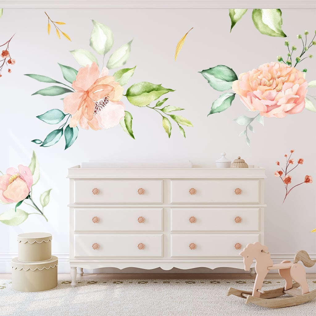 Walplus Oversized Watercolour Flower Floral Wall Sticker Nursery Decor