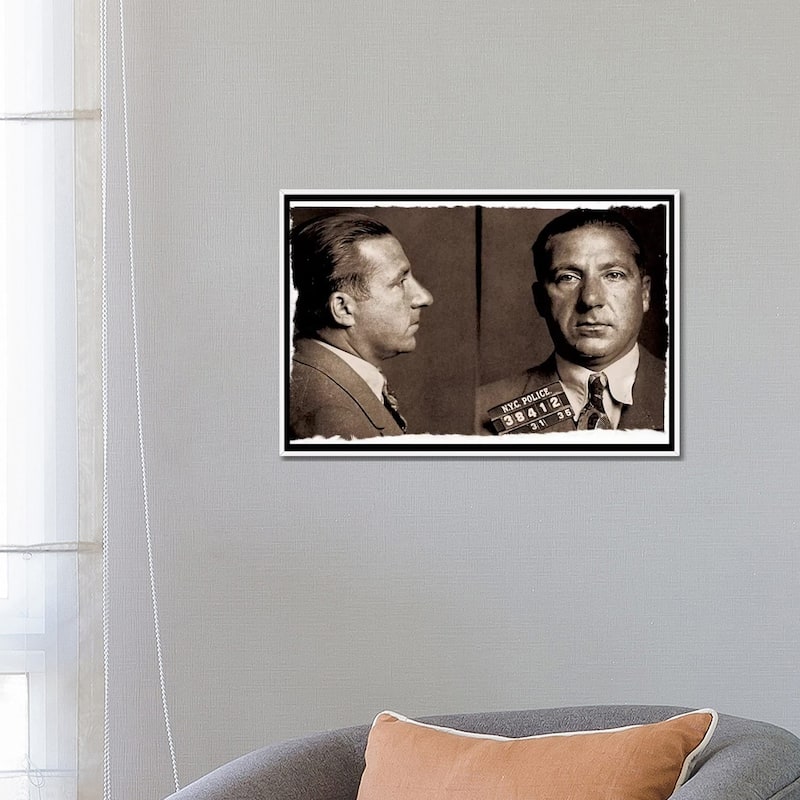 iCanvas "Frank Costello - Gangster Mugshot" by Unknown Artist Framed Canvas Print