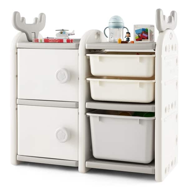 31 Inch Toy Chest and Bookshelf for Toddlers with Enclosed and