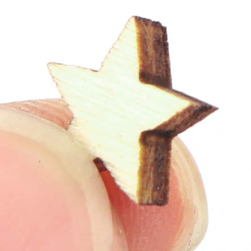 Wooden Star Shaped DIY Craft Accessories Ornaments Beige 10 x 10mm 100pcs