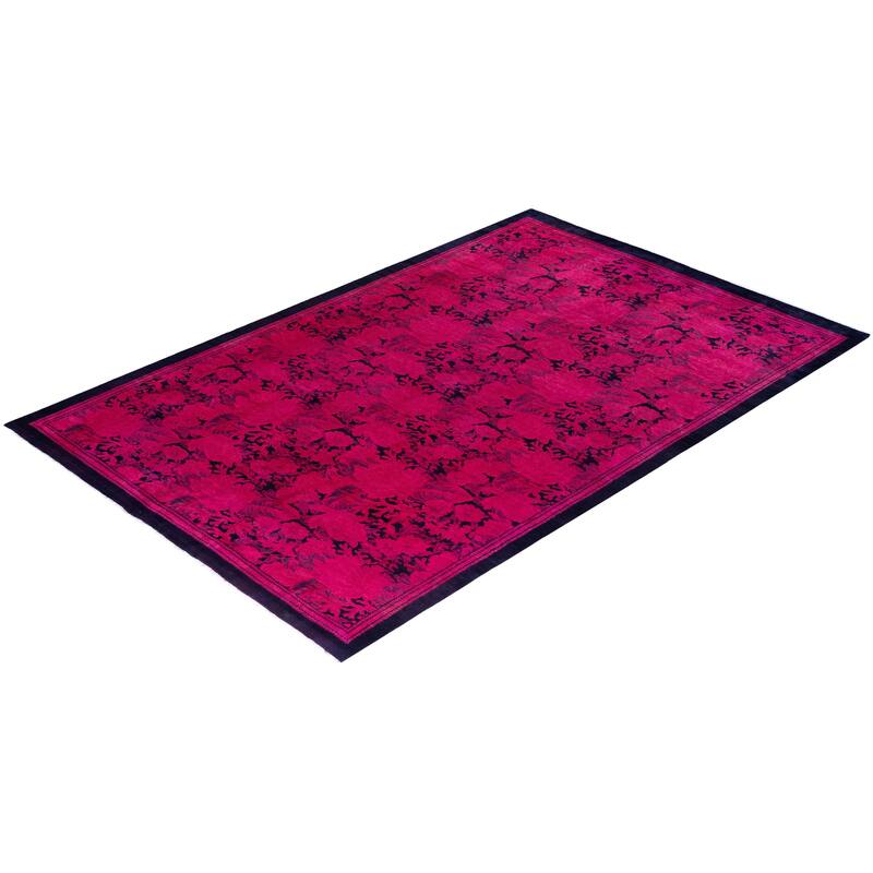 Fine Vibrance One-of-a-Kind Handmade Area Rug - Pink, 5' 10" x 9' 0" - 5' 10" x 9' 0"