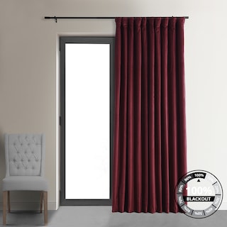 Exclusive Fabrics Signature Extra Wide Burgundy Velvet Blackout Curtain (1 Panel) - Luxurious Blackout Drapery