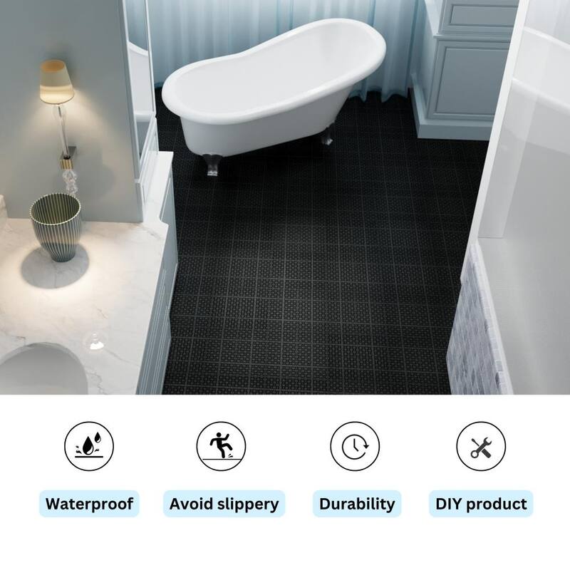 12 x 12 Inch Gray Interlocking Deck Tiles, Rosette Pattern Pack of 12