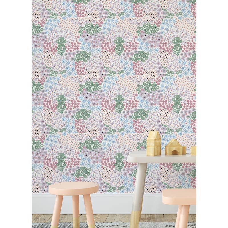 NuWallpaper Floral Bunch Multi Cool Peel & Stick Wallpaper