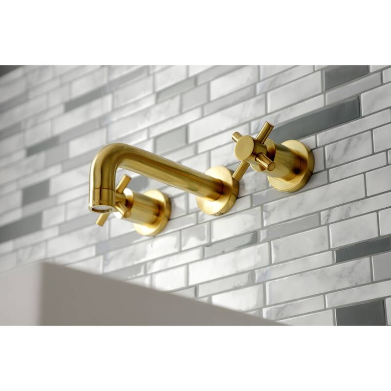Kingston Brass Concord Two-Handle 3-Hole Wall Mount Bathroom Faucet