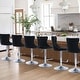 preview thumbnail 92 of 125, Velvet Upholstered Nailheads Tufted Swivel Bar Stools (Set of 6) Black SliverBase Set of 6