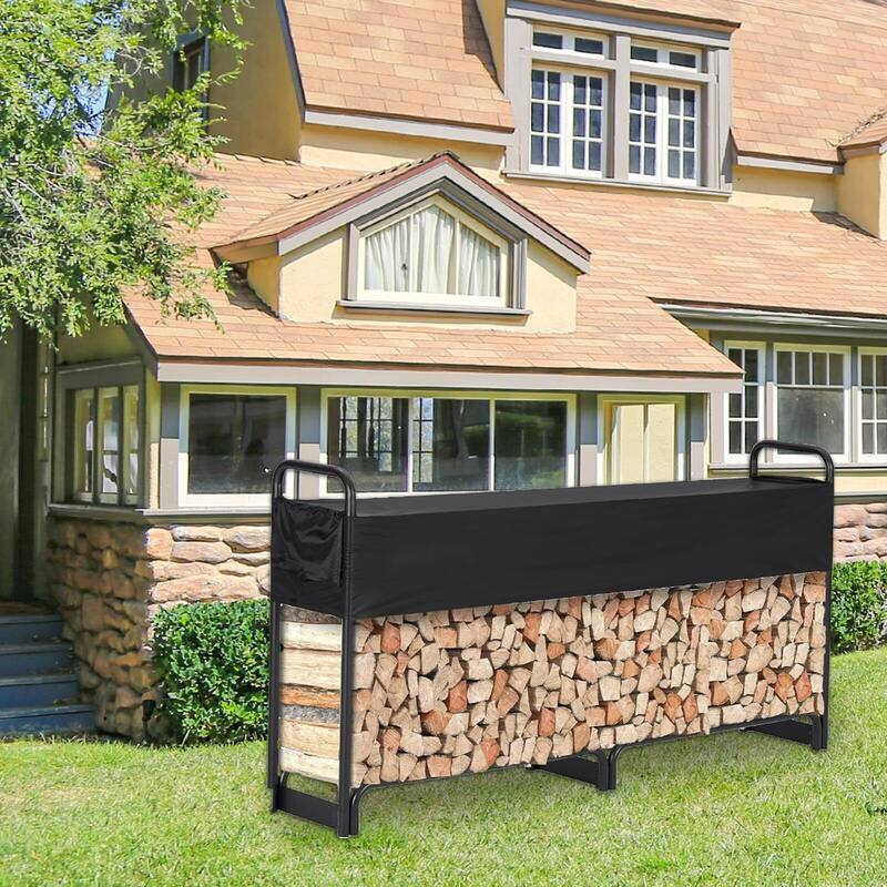 Outdoor Firewood Rack with Cover