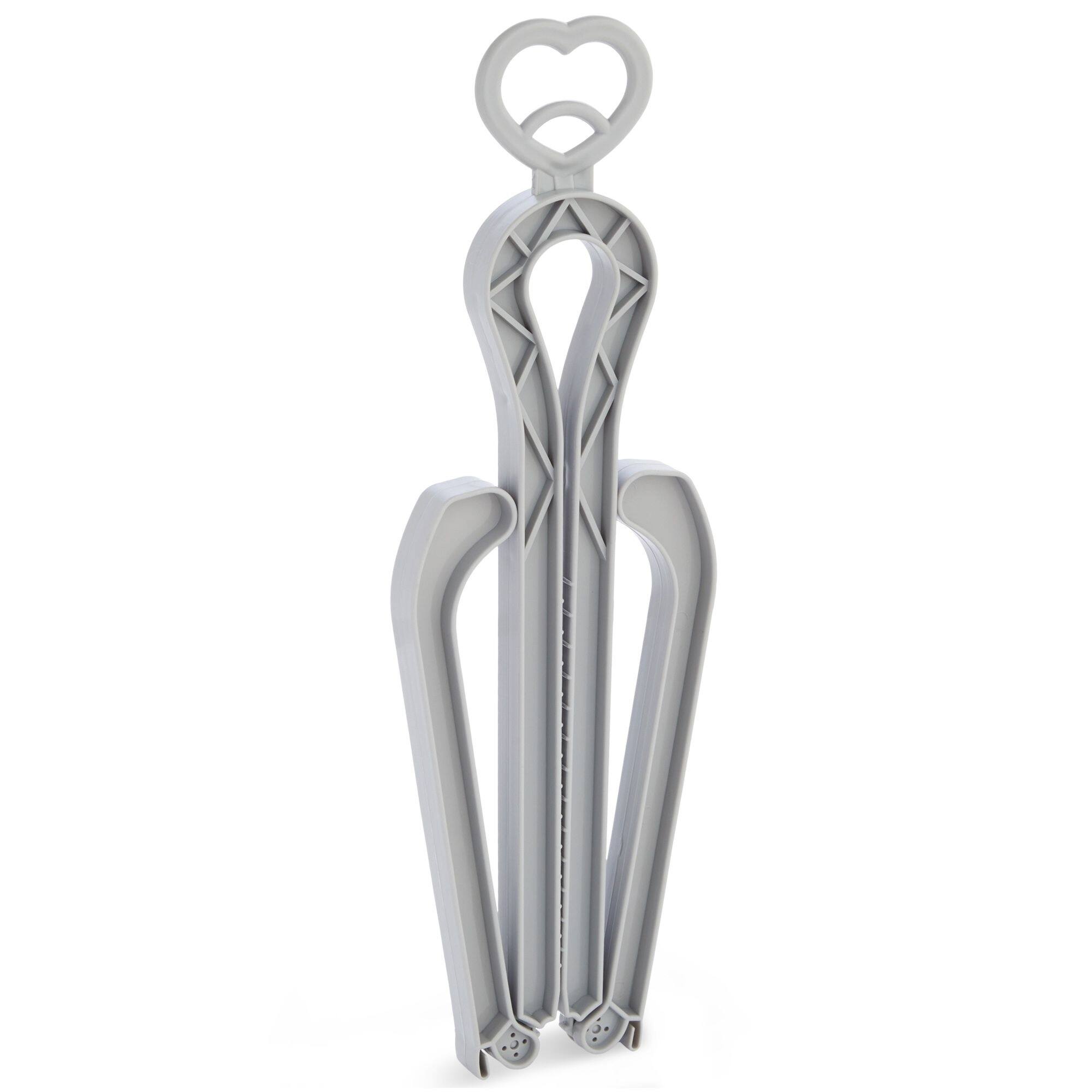 6 Pack Folding Boot Shaper Stands for Storage, Grey Inserts Shape