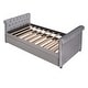 preview thumbnail 3 of 34, Twin Size Upholstered daybed with Trundle, Wood Slat Support,Maximized space