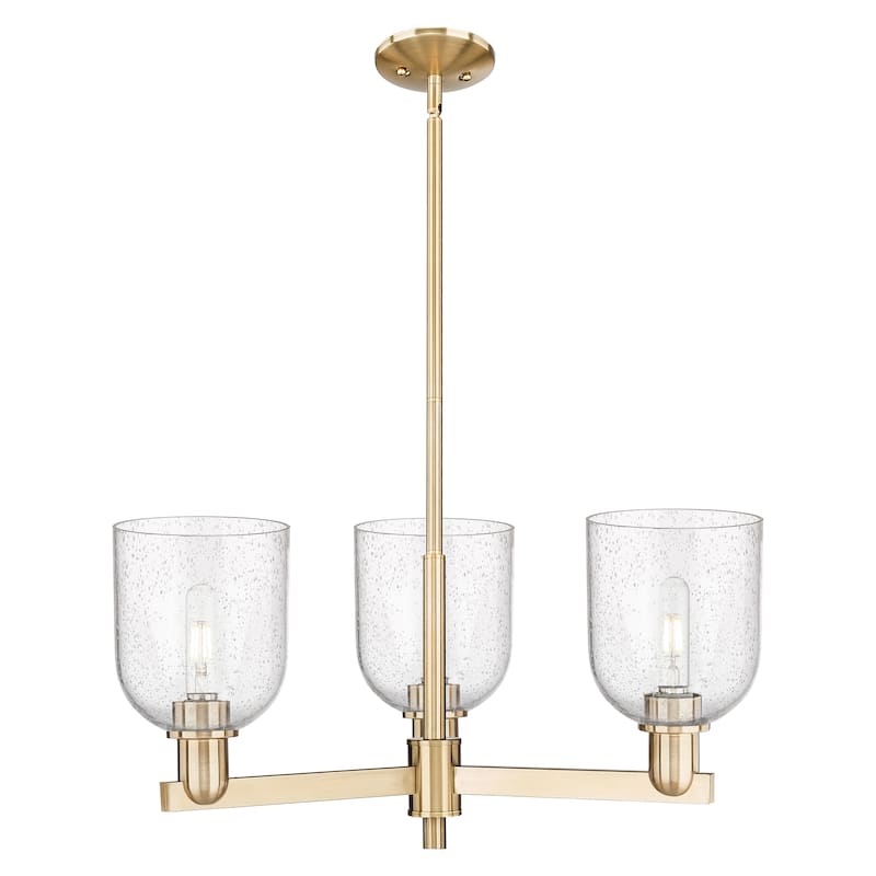 Innovations Lighting Endless Possibilities Arcadia - Bella - 3 Light 27" Stem Hung Chandelier - Champagne Bronze/Seedy