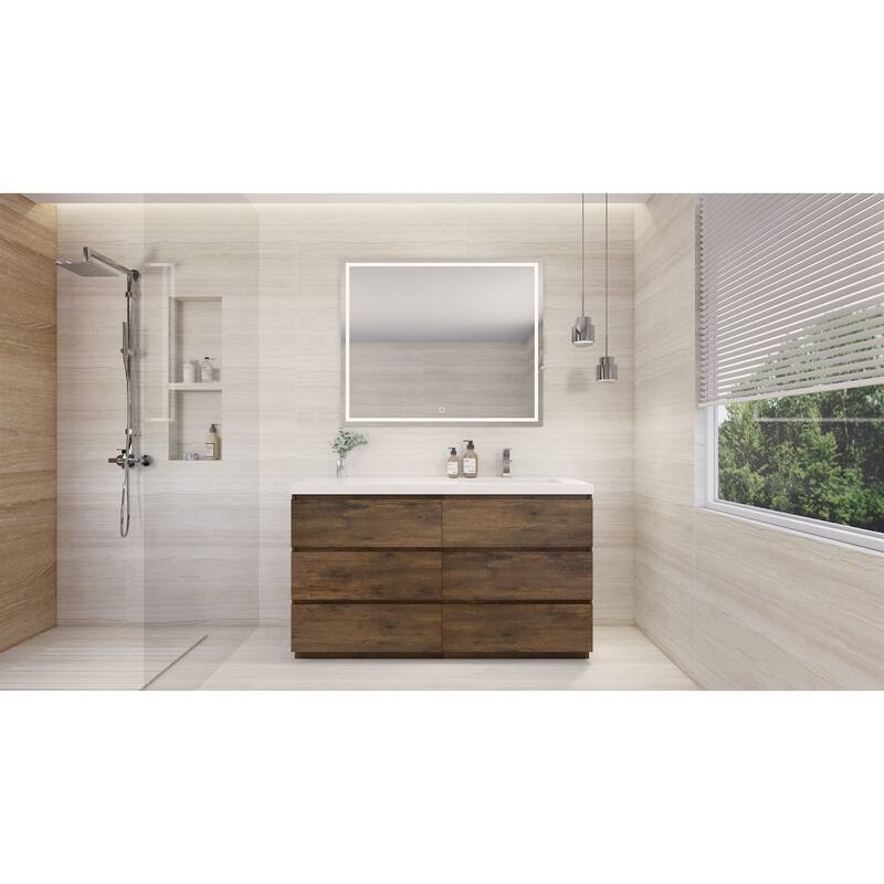 Aron 60'' Freestanding Vanity with Right Single Sink
