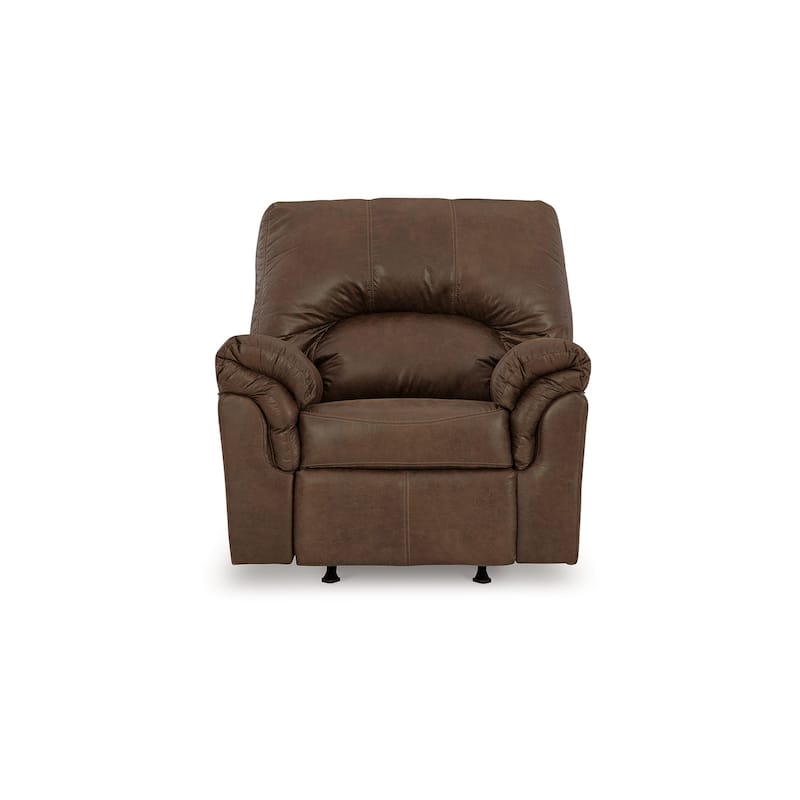 Limu Accent Manual Recliner Chair, Plush Classic Brown Faux Leather