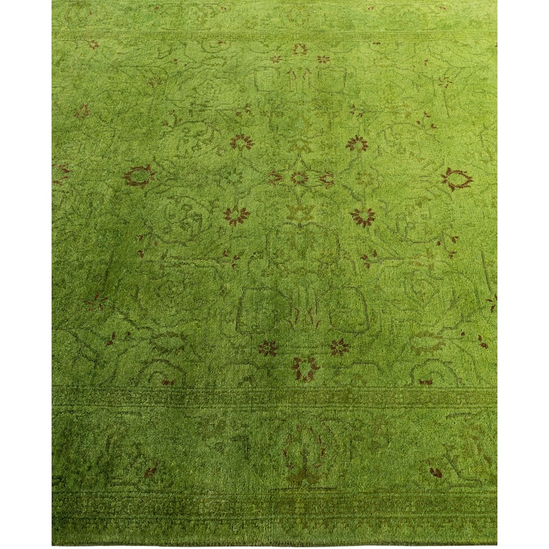 Overdyed One-of-a-Kind Hand-Knotted Area Rug - Green - 4' 2" x 6' 2"