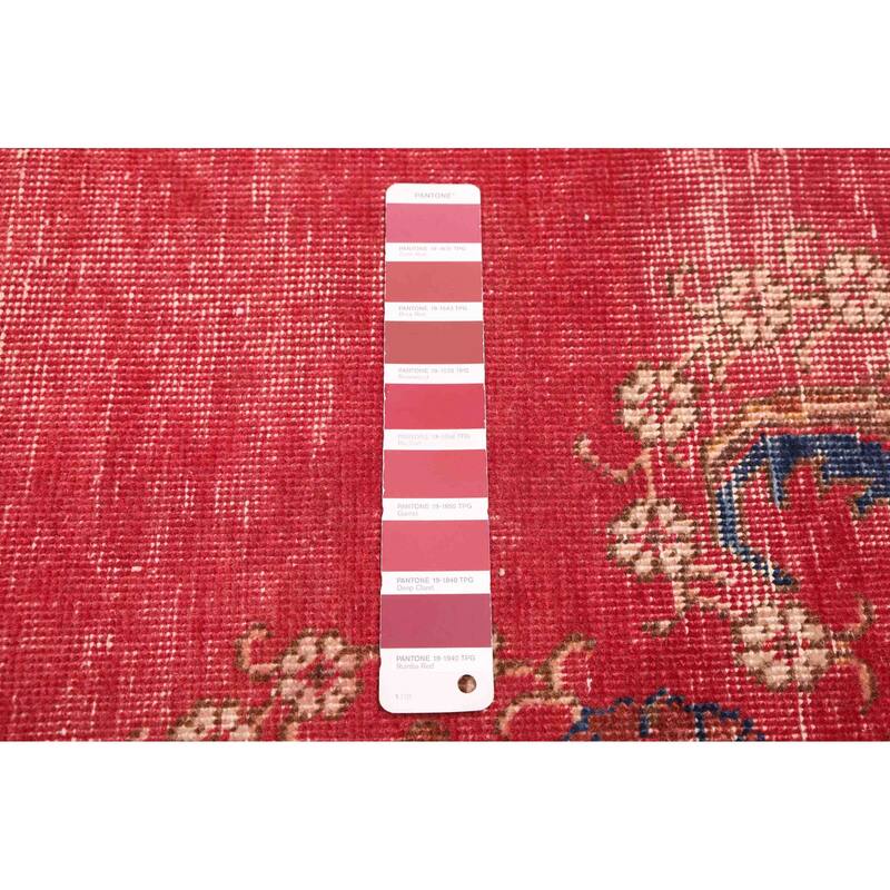 ECARPETGALLERY Hand-knotted Antalya Vintage Red Wool Rug - 7'7 x 13'1