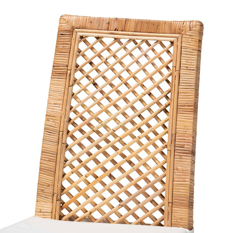 Argos Modern Bohemian Natural Brown Rattan 2-Piece Dining Chair Set
