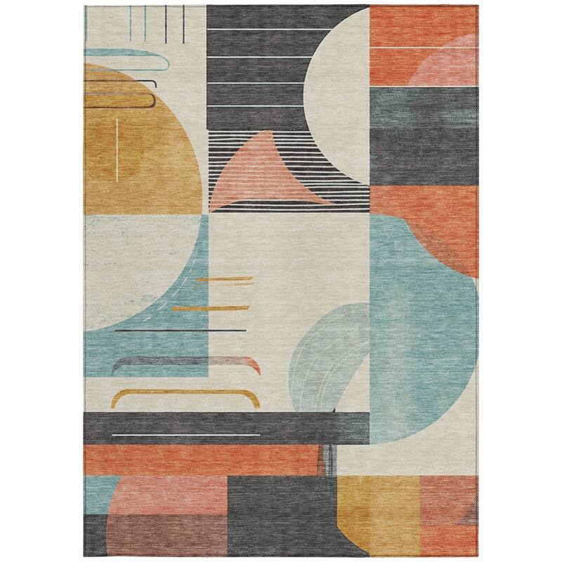 HomeRoots Geometric Modern Rectangle Outdoor Rug