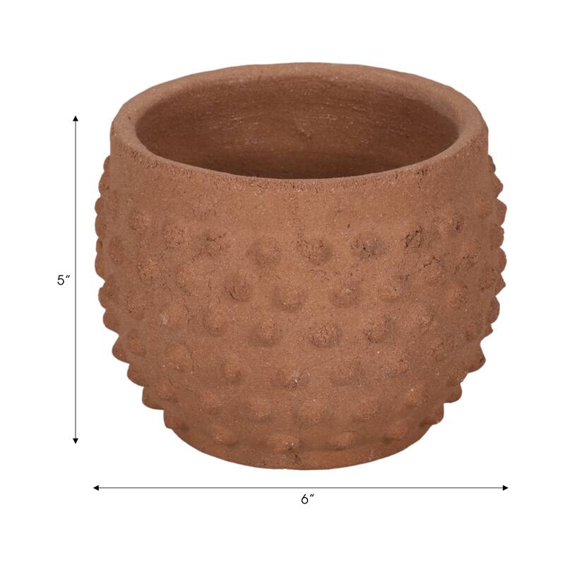 Sagebrook Home 6" Terracotta Bubble Planter, Natural, Round