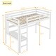 preview thumbnail 8 of 11, White Twin Wood Loft Bed with Desk & Shelves