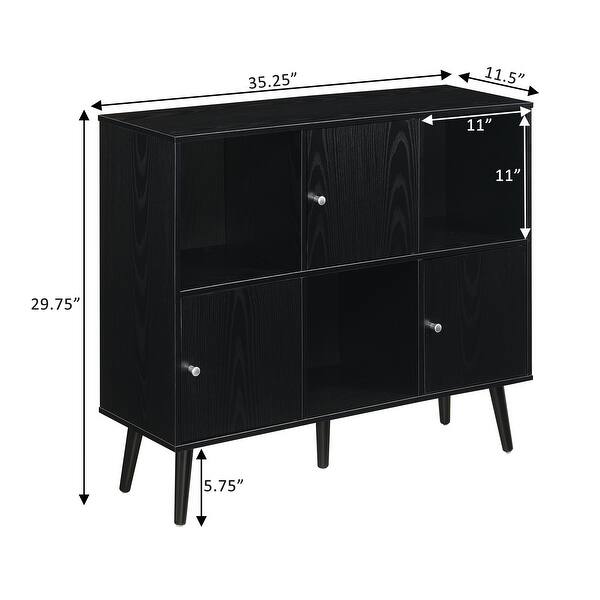 Convenience Concepts Xtra Storage 3x2 3 Door Cabinet Console Table ...
