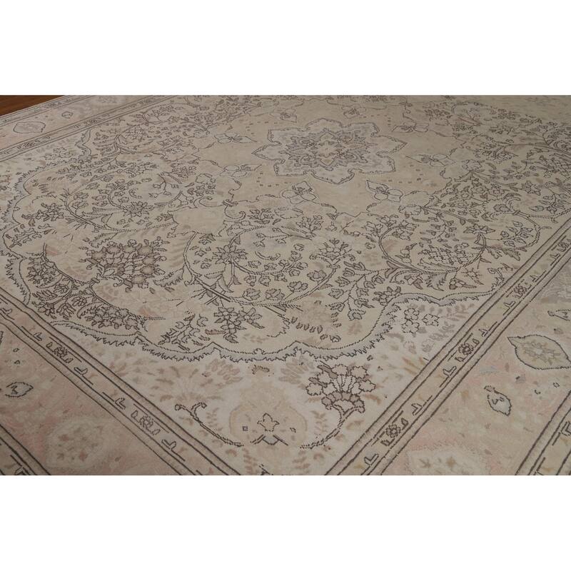 Floral Tabriz Persian Rug Handmade Traditional Wool Carpet - 9'7"x 11'10"