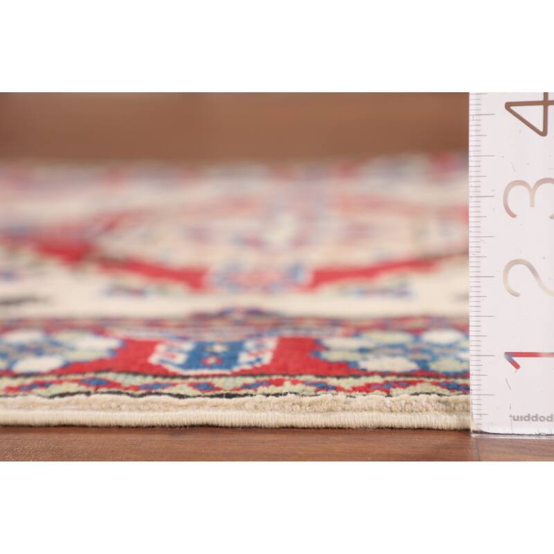 Ivory Kazak Accent Rug Hand-Knotted Wool Carpet - 2'9" x 4'0"