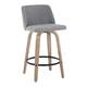 Option Grey Fabric/Whitewashed/Round Black Footrest