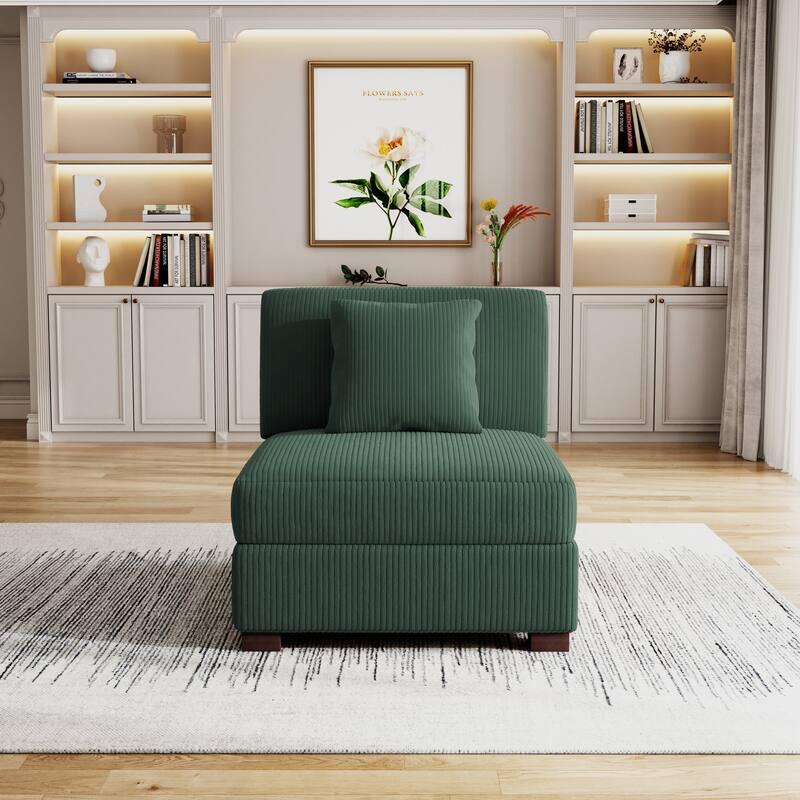 Corduroy Armchair Sofa Corner Chairs With Pillows