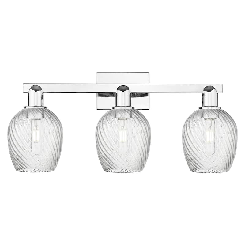 Innovations Lighting 716-3W-12-25 Salina Vanity Salina 3 Light 25" - Polished Chrome / Clear Spiral Fluted
