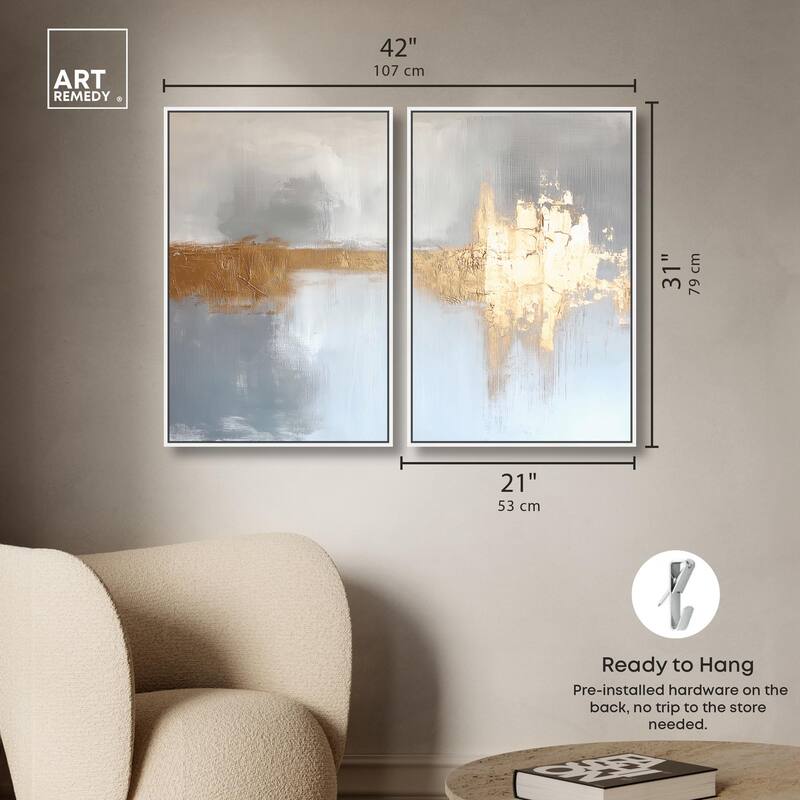 Serenity in Gold I Canvas Set of 2 by Art Remedy