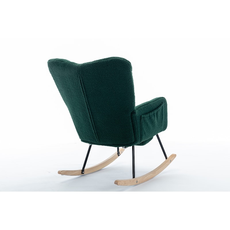 Fabric Rocking Chair With Adjustable Footrest