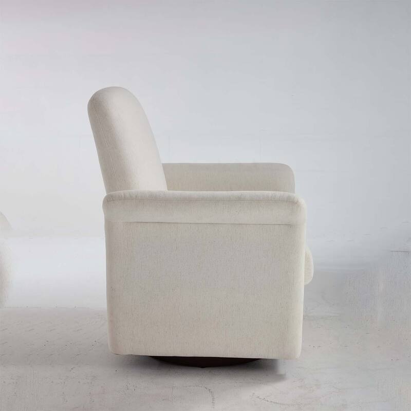 Swivel Accent Chair with Wood Base for Comfortable Reading and Living Room Elegance