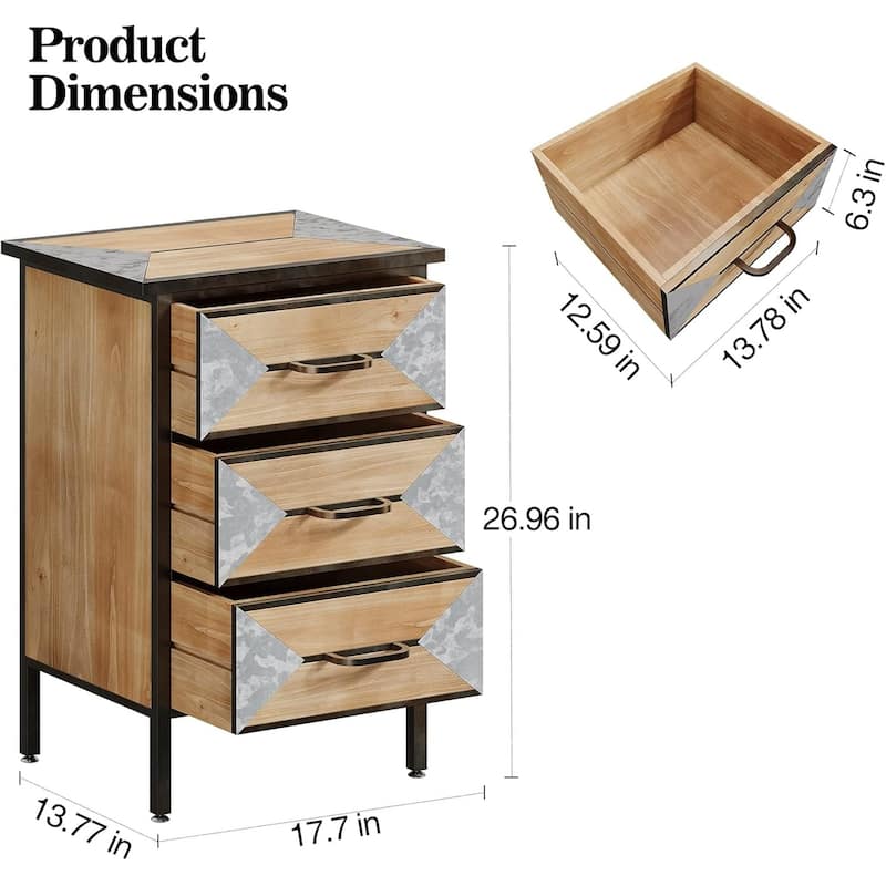 2024 New Storage Cabinet with 3 Drawers, Handcrafted Storage Cabinet