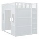 preview thumbnail 5 of 14, White Full Size Solid Wood House Loft Bed with Ladder & Wardrobe
