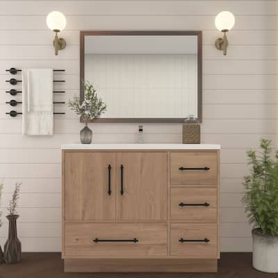 Victoria 42'' R Drawer Freestanding Vanity with Reinforced Acrylic Sink - 41.5