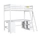 preview thumbnail 16 of 32, Minimalist Modern Style Twin Size Loft Bed with Sloping Ladder,U-shaped Desk and Storage Shelves Under-Bed,Sturdy Wood Frame
