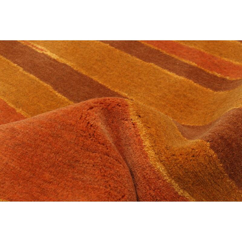 ECARPETGALLERY Hand-knotted Opulence Gold Wool Rug - 3'5 x 8'2