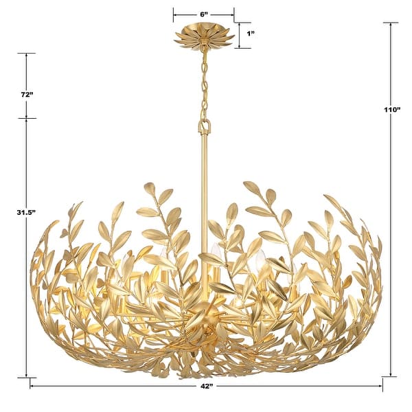 Broche 12 Light Antique Gold Chandelier