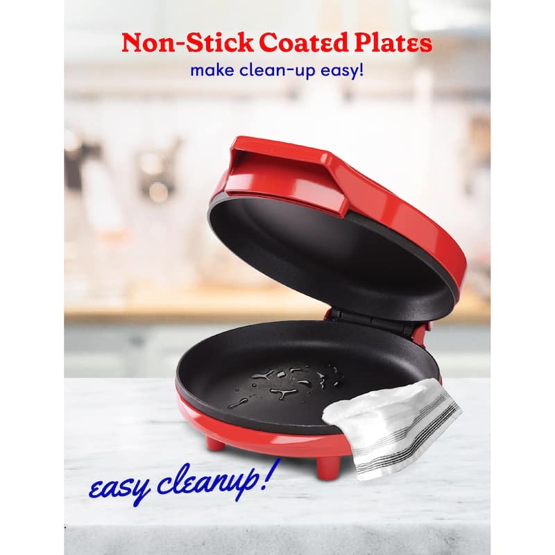 Betty Crocker 8" Travel Pizza Maker Plus, Indoor Electric Grill With Insulated Travel Bag