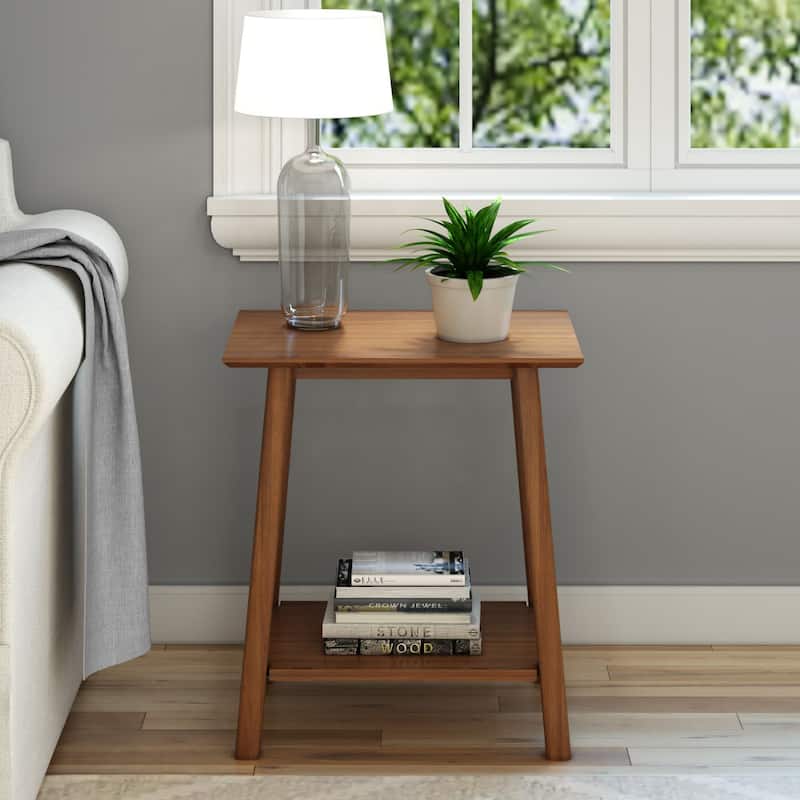 Plank and Beam Mid-Century Modern Accent End Table - 23" L x 16.25" W x 25.5" H