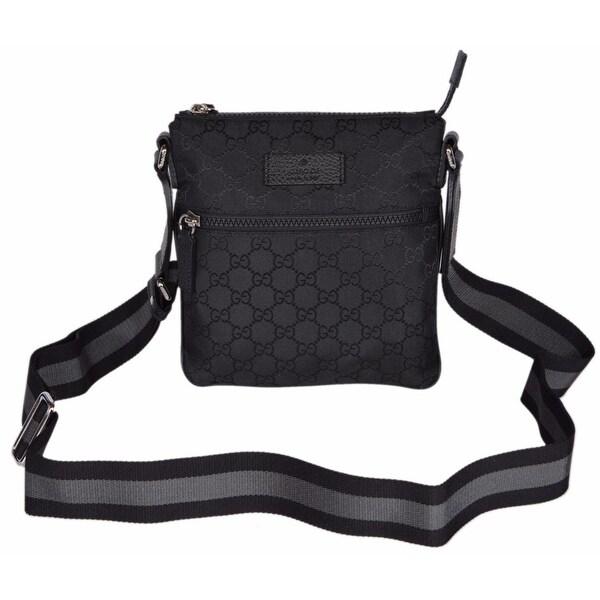 black nylon messenger bag