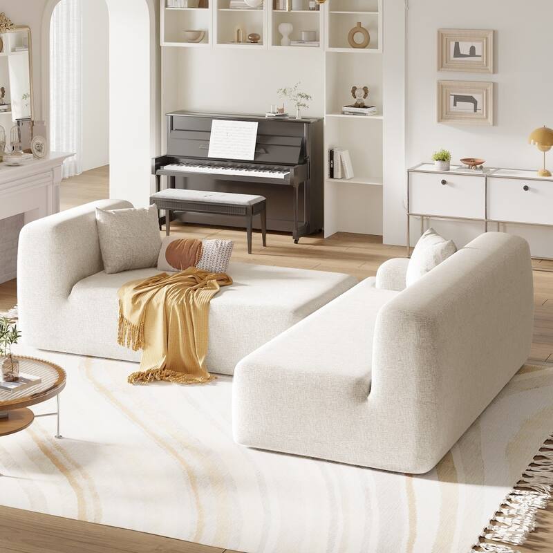 Modern Large L-Shape Modular Sectional Sofa,2 Piece Free Combination