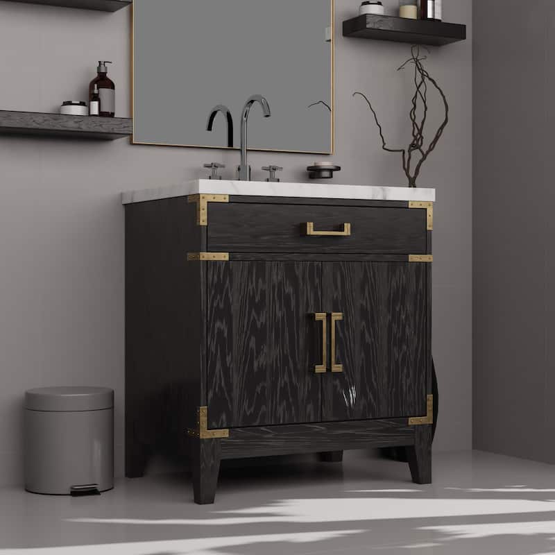 Laurel Bath Vanity with Carrara Marble Top and Sink