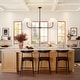 preview thumbnail 7 of 14, 2-Light Modern Black/Gold Linear Fabric Cone Large Pendant Light for Kitchen Island