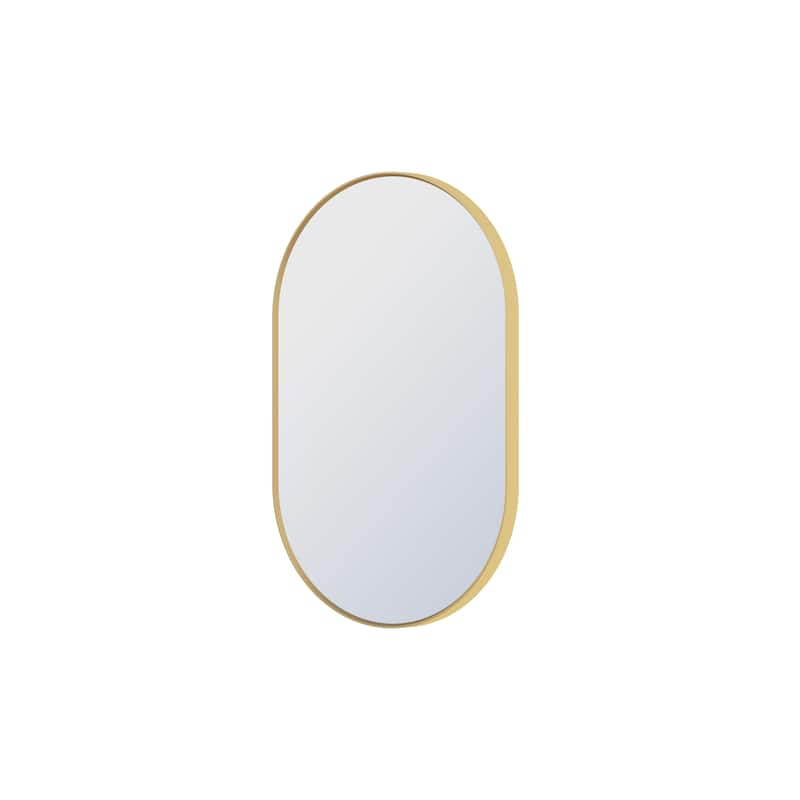 Bathroom Wall Mounted Oval Metal Framed Mirror