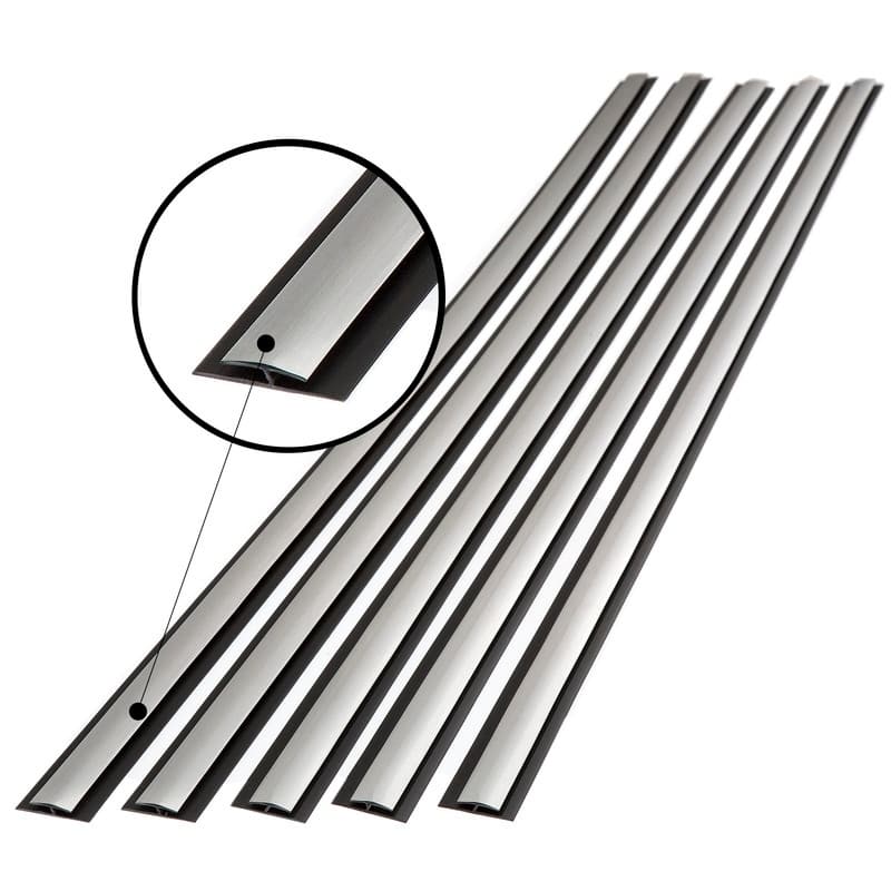 FASÄDE 47 in. Decorative Vinyl Divider Trim Brushed Aluminum (5 Pack) - 5 Pack