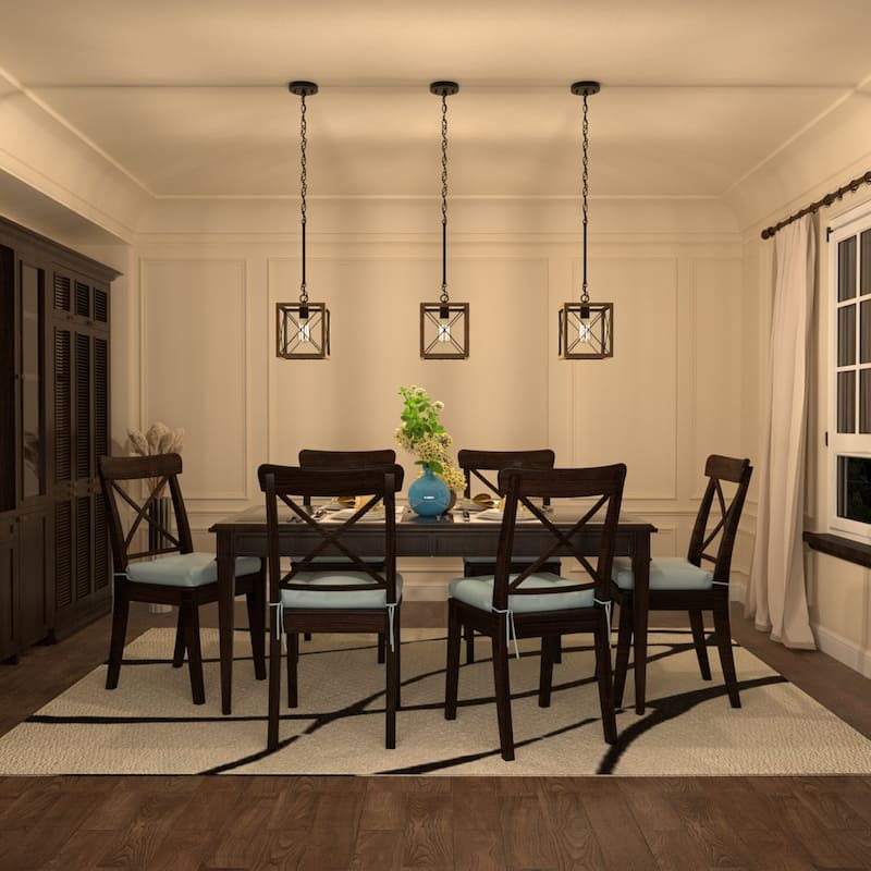 Kiro 1-light Modern Farmhouse Rectangle Pendant Light with UL Certified