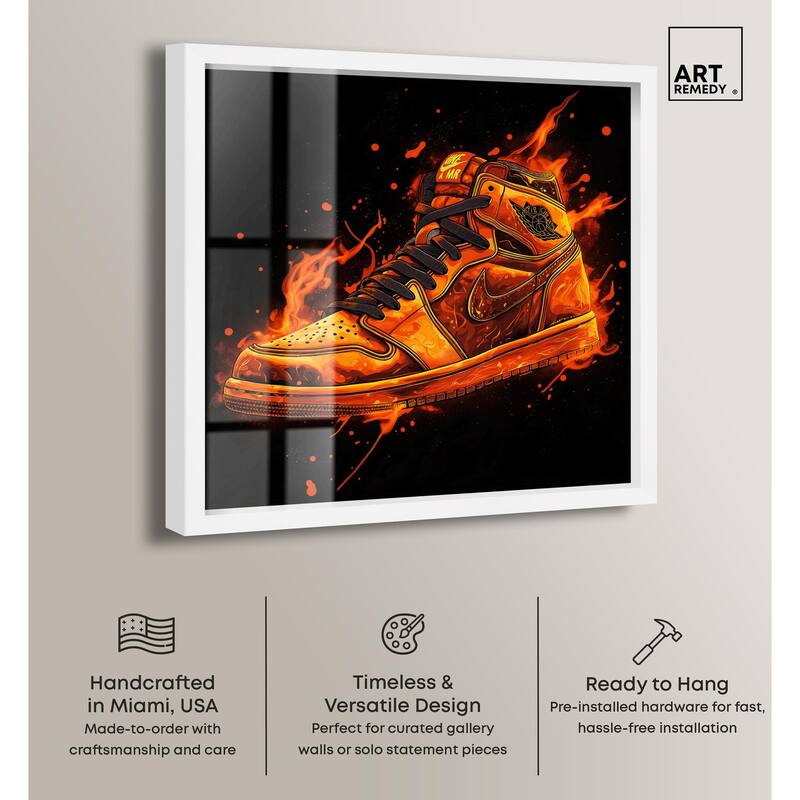 Jumpman on Fire I Shadowbox by Art Remedy