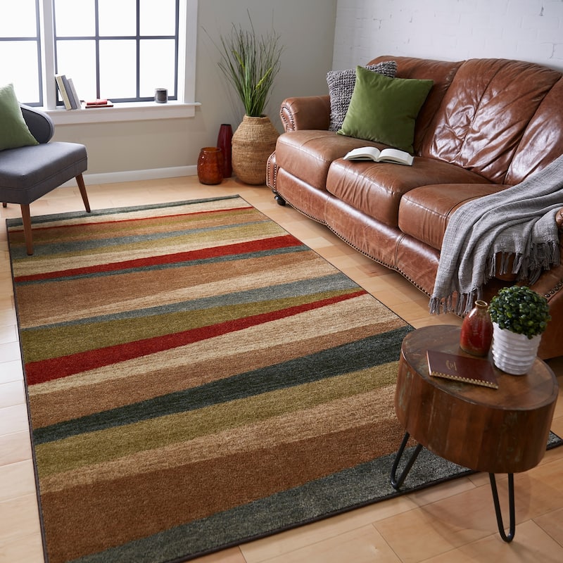 Mohawk Home Mayan Sunset Sierra Multicolor Stripe Area Rug